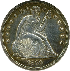 image for: 1860 $1 ANACS Proof Net-55 (Cleaned)