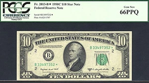 image for: 1950C * Star * $10 PCGS Gem CU66 PPQ (Fr.2013B)