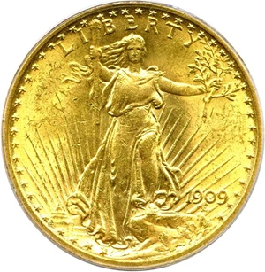 image for: 1909 $20 PCGS MS63