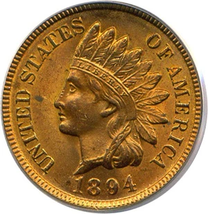 image for: 1894 1c PCGS MS65 RD