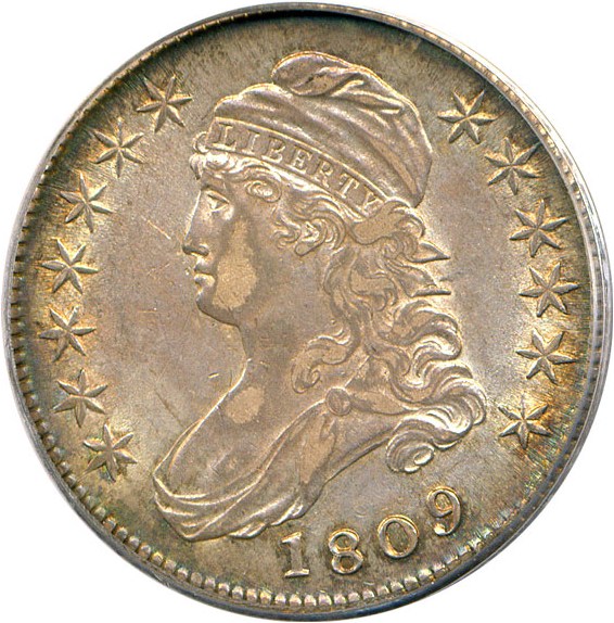 image for: 1809 50c PCGS AU55  (O-109a, III Edge)