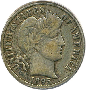 image for: 1895-O 10c PCGS/CAC VF20