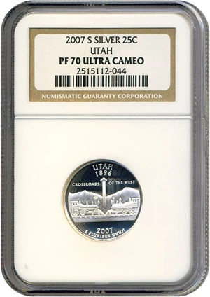 image for: 2007-S Utah 25c NGC Proof 70 UCameo
