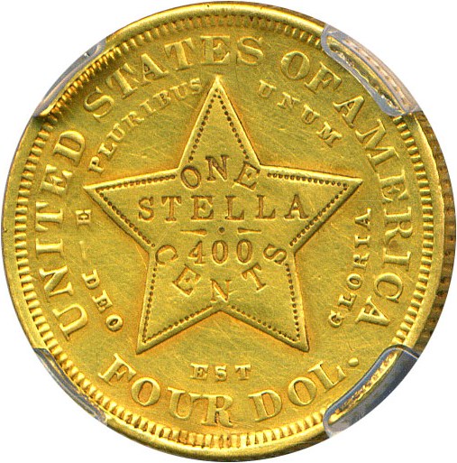 image for: 1879 Flowing Hair $4 NCS Proof XF Detail (Plugged, Repaired)