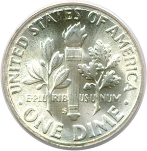 image for: 1950-S 10c PCGS MS67 FB
