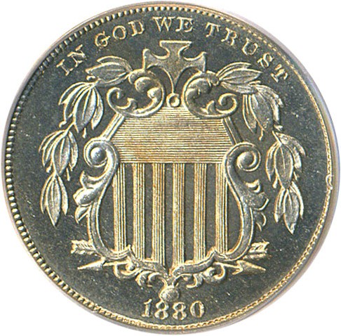 image for: 1880 5c PCGS/CAC Proof 65 Cameo