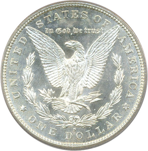 image for: Top 100 VAM: 1887-S $1 PCGS MS65  (VAM-2  S/S)