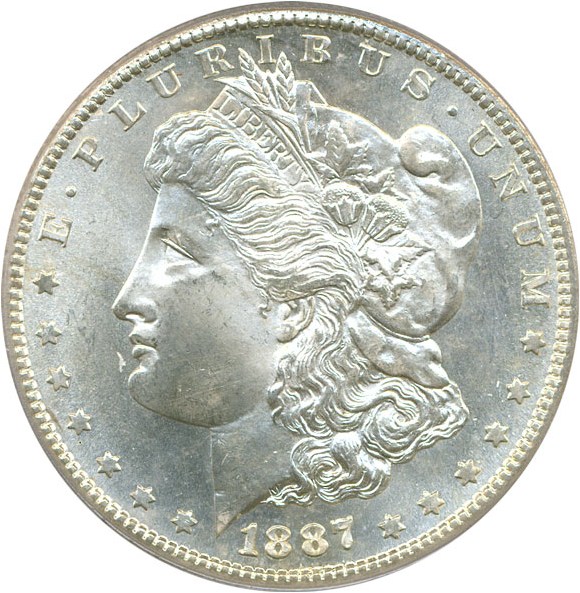 image for: Top 100 VAM: 1887-S $1 PCGS MS65  (VAM-2  S/S)