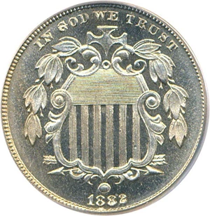 image for: 1882 5c PCGS/CAC Proof 66 Cameo