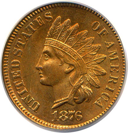 image for: 1876 1c PCGS MS64 RD