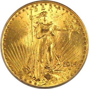 image for: 1914 $20 PCGS MS64