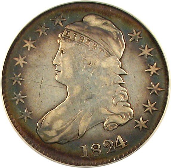 image for: 1824/1 50c NCS VF Details (O-102, Scratched, Improperly Cleaned)