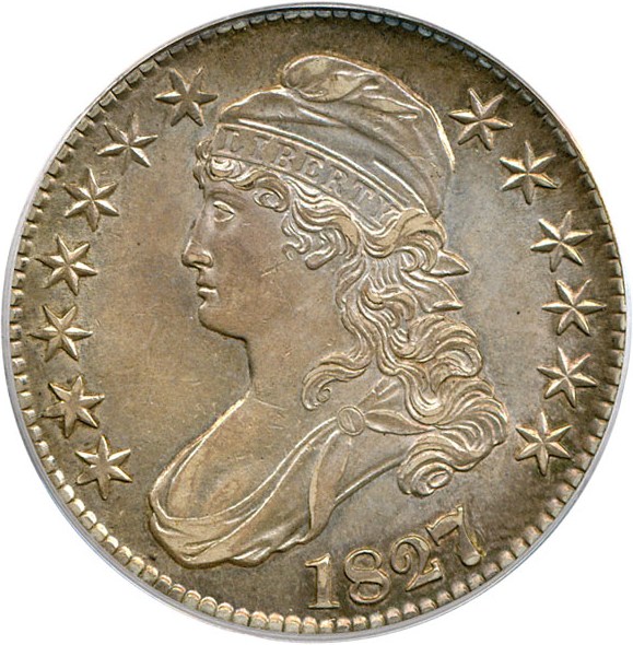 image for: 1827/6 50c PCGS AU55 ex: Russell Logan