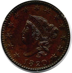 image for: 1820 1c PCGS MS65 BN OGH