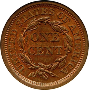 image for: 1856 1c NGC MS63 RB (Upright 5, N-6)
