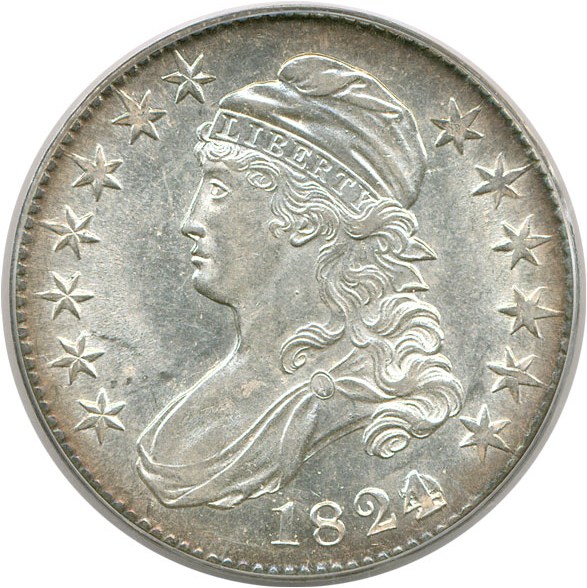 image for: 1824 50c PCGS AU58 (Overdate)
