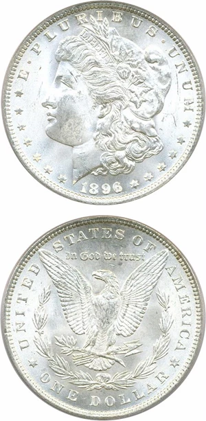 image for: Top 100 VAM: 1896 $1 PCGS MS66 (VAM-19 8 in Denticles)