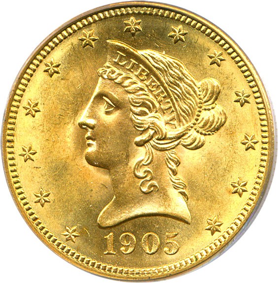 image for: 1905 $10 PCGS MS64