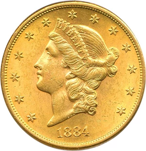image for: 1884-S $20 PCGS MS61