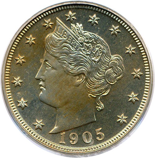 image for: 1905 5c PCGS Proof 65 ex: Dyer Proofs