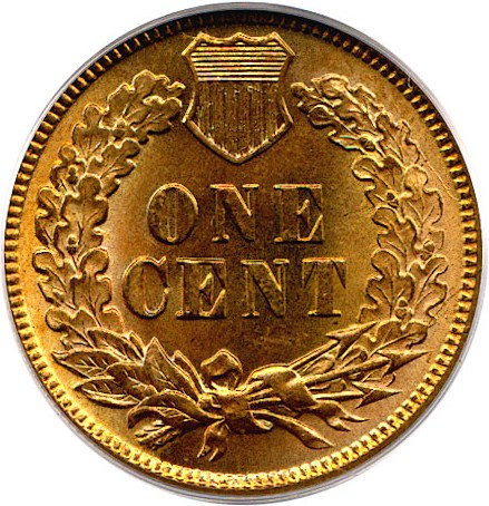 image for: 1873 Open 3 1c PCGS MS64 RD