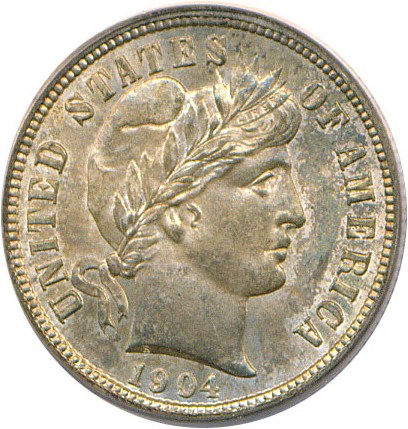 image for: 1904-S 10c PCGS/CAC MS65