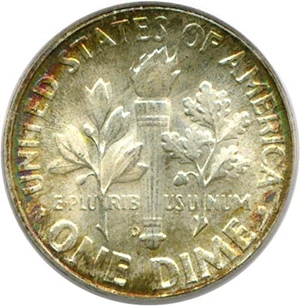 image for: 1950-D 10c PCGS MS67 FB * Color *