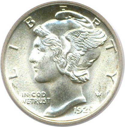 image for: 1929 10c PCGS MS65 FB