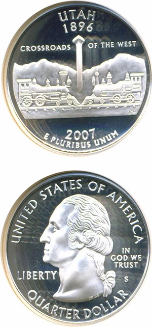 image for: 2007-S Utah 25c NGC Proof 70 UCameo