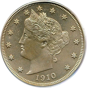 image for: 1910 5c PCGS Proof 65 ex: Dyer Proofs