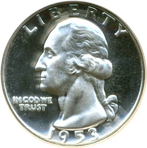 image for: 1953 25c NGC Proof 68 Cameo