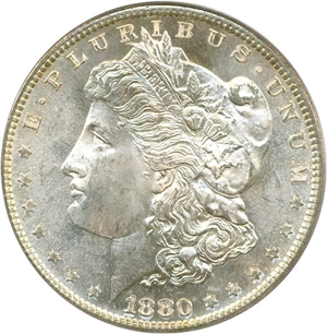 image for: 1880-S $1 PCGS MS65 (VAM-8 80/79 Medium S)
