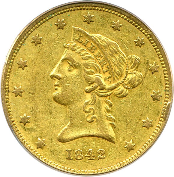 image for: 1842 $10 PCGS XF45  (Small Date)