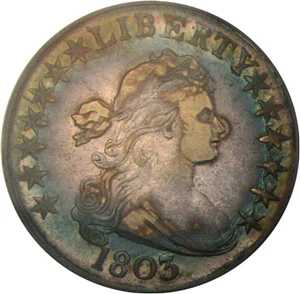 image for: 1803 50c PCGS XF40 (Large 3) * Color *