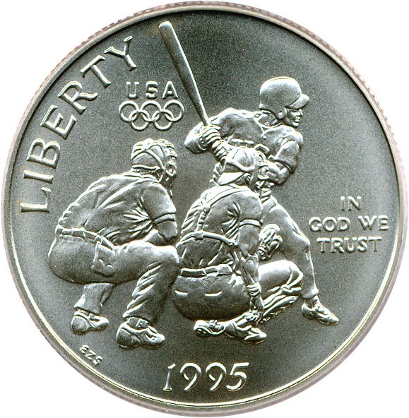 image for: 1995-S Olympic Baseball 50c PCGS MS70 
