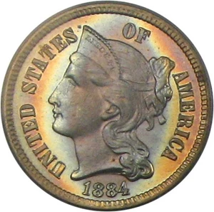 image for: 1884 3cN PCGS/CAC Proof 66 OGH *Color*
