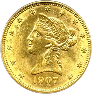 image for: 1907 Liberty $10 PCGS MS61