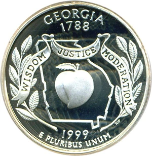 image for: 1999-S Georgia 25c PCGS Proof 69 DCameo (Silver)