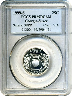 image for: 1999-S Georgia 25c PCGS Proof 69 DCameo (Silver)