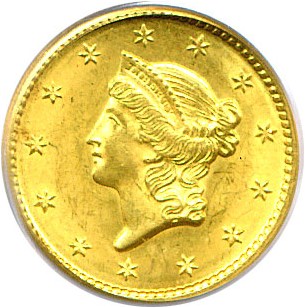 image for: 1850 G$1 PCGS MS63