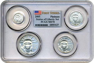 image for: 2005 Eagle Set (Statue of Liberty) Platinum PCGS Multi-Coin Holder MS70 (First Strike)