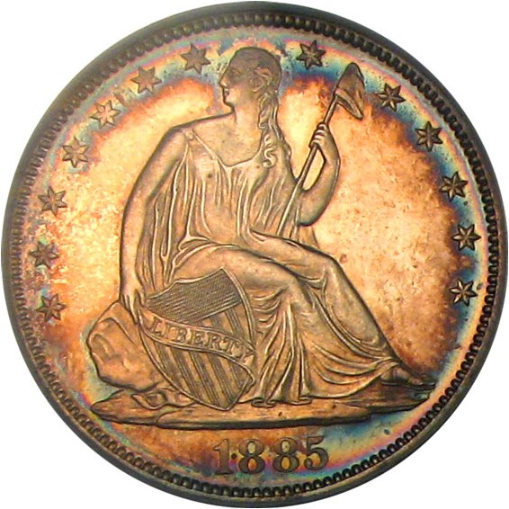 image for: 1885 50c PCGS Proof 65 * Color *