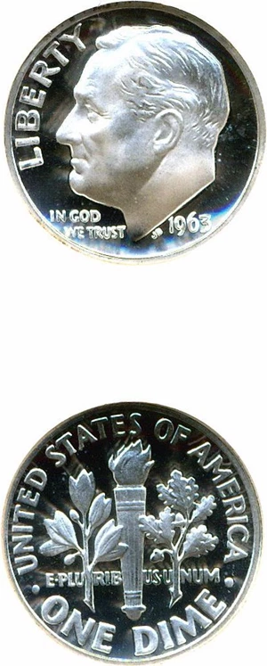 image for: 1963 10c NGC Proof 69 Ultra Cameo