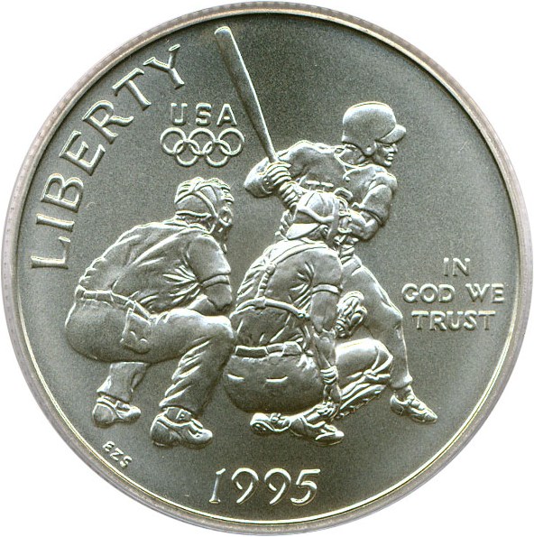 image for: 1995-S Olympic Baseball 50c PCGS MS70 
