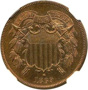 image for: 1869 2c NGC Proof 66 RB