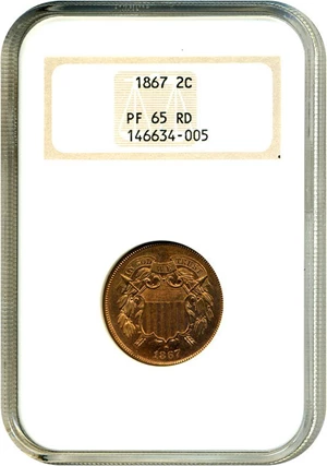 image for: 1867 2c NGC Proof 65 RD