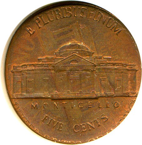 image for: Mint Error: 2000-P 5c ANACS MS63 RB (Struck on 1978-D Cent) 