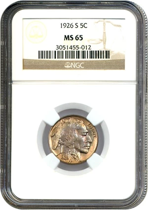 image for: 1926-S 5c NGC MS65 * Color *