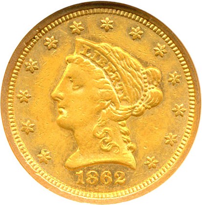 image for: 1862 $2 1/2 NGC AU53