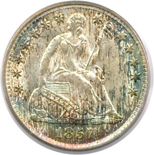 image for: 1857 H10c PCGS/CAC MS65 *Color*